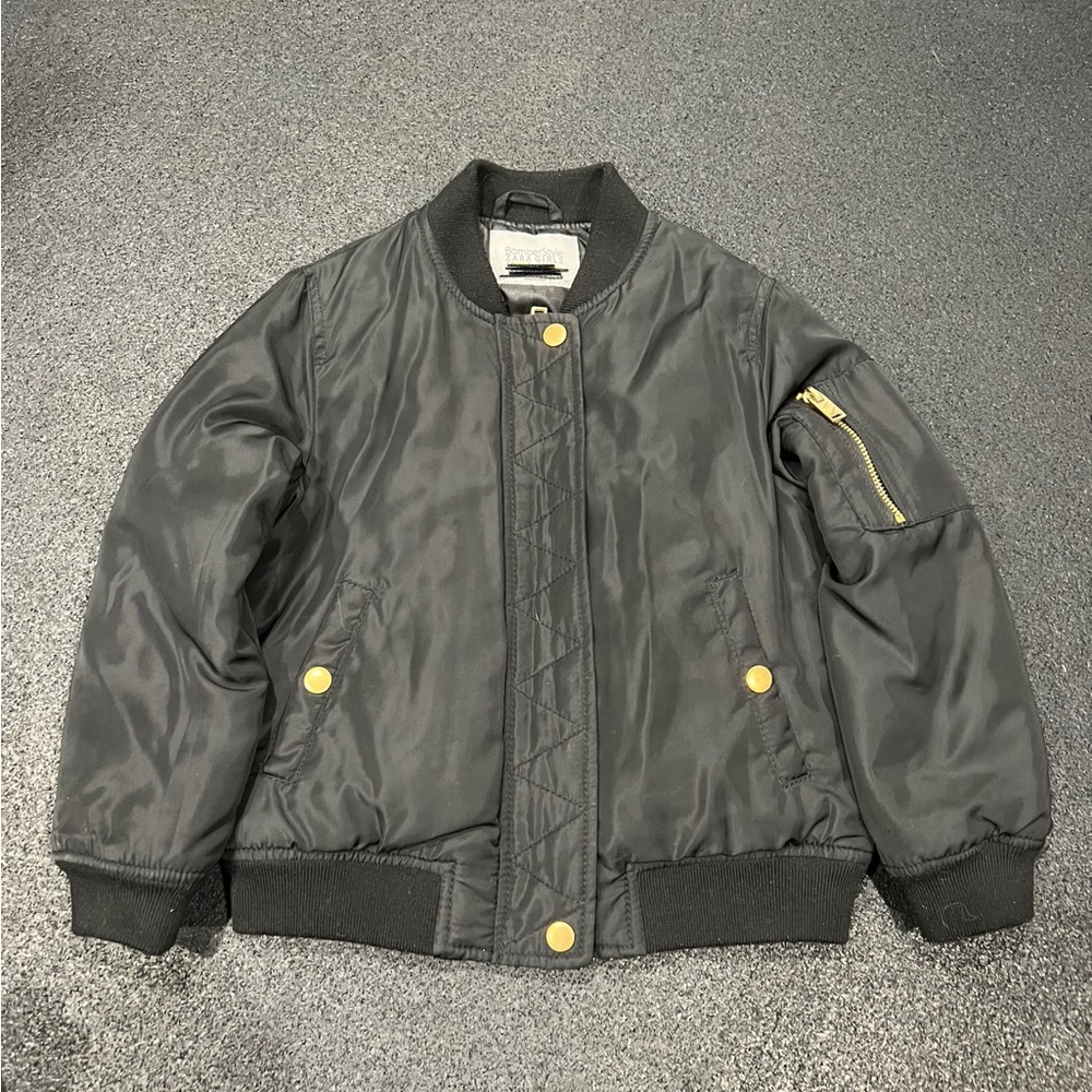 Zara girls black bomber jacket